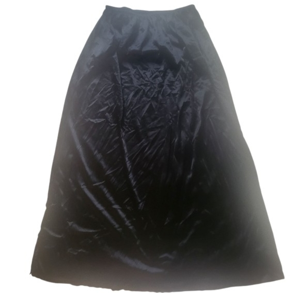 Elegant Black Satin Skirt